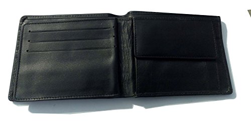 Bdgiant Men's Genuine Leather Extra Capacity Flap ID & Coin Purse Bifold Wallet-black