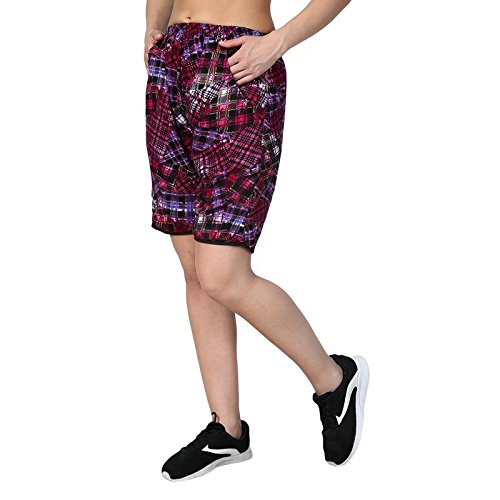 af affair pink cotton check shorts for girls & womens