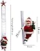 Electric Santa Climbing Ladder to Tree, Climbing Up and Down Santa Claus on Ladder with Music and Bag of Presents Tree Holiday Party Home Door Wall Decoration Xmas Ornament Toys Gift