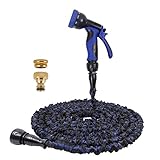KAREEME Garden Hose 50FT Expanding Water Hose with 9 Function Spray Gun, Flexibl
