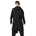 Men's Black Long Hooded Cardigan Large Cape Cloak Coat
