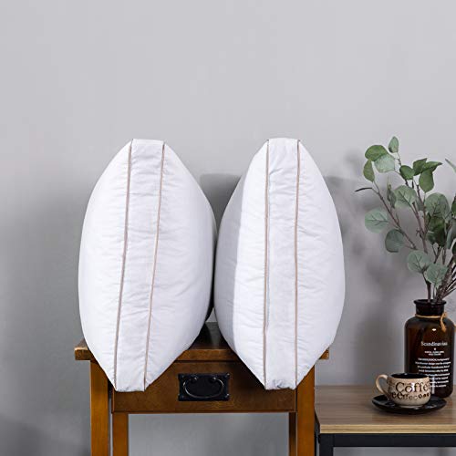 Yalamila Goose Feathers and Down Pillow for Sleeping (2Pack) Cotton