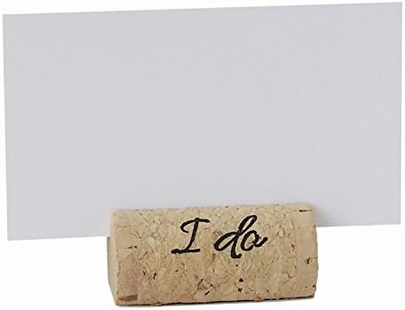 Wine Cork Place Card Holders Custom Cork Card Holders "I do" set of 25 Includes Place Cards Escort Card Rustic Wine Cork Table Décor Wine Theme Vineyard Wedding Cork Placecard