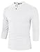 H2H Men's 3/4 Sleeve Henley T-Shirt Daily Wear WHITE US L/Asia XL (CMTTS0194)