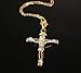 Reve Jewelry Gold Plated Stainless Steel Jesus Christ Cross Crucifix Pendant Necklace, 20''-24