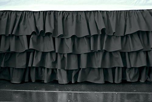 Fab Linens New Collection 300 Thread Count 1 Peice 17" Drop Length Multiruffle Ruffle Bed Skirt in Solid Elephant Grey Queen Size 100% Cotton