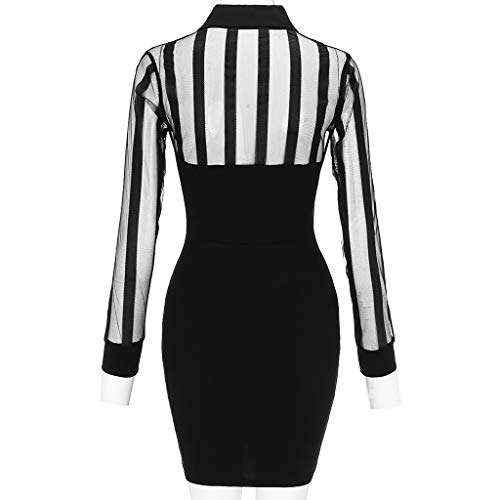 Longra-Donna-Vestiti-da-Sera-Eleganti-Patchwork-in-Mesh-A-Righe-Manica-Lunga-Donna-Vestiti-con-Scollo-V-Nero-Sexy-Bodycon-Mini-Abiti-Corti-da-Sera-Cocktail-Vestiti-Gonne-Abito