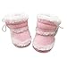 Tenworld Toddler Newborn Baby Girl Boots Soft Sole Prewalker Warm Shoes (12, Pink)