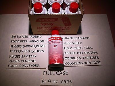 1Cs.6 Cans of Haynes Sanitary Lube Spray, Use With Your Broaster Pressure Fryer