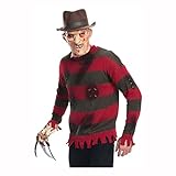 Forum Novelties Men's Deluxe Adult Plus Freddy Sweater, Red/Brown, X-Large