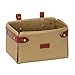 TOURBON Canvas and Leather Bicycle Basket Bike Front Handlebar Bag