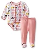 Magnificent Baby Baby-Girls Newborn Elephant Long Sleeve Burrito Bodysuit And Pant Set, Elephant, 9 Months, Online Clothing Store