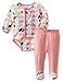 Magnificient Baby Magnetic Me Pink Elephant Burrito Bodysuit and Pant Outfit, 3-6M (12-16 lb)