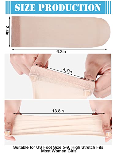 Sintege 600 Pieces Disposable Foot Socks for Trying on Boots Shoes, Ankle High Nylon Footies for Women, Disposable Non Slip Socks for Guest, Black, White, Beige, Multicolor, One size
