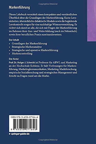 Markenfuhrung Studienwissen Kompakt Schmidt Holger J Amazon De Bucher