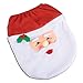 KOBWA Christmas Decoration Bathroom Decoration Santa Toilet Seat Cover and Rug Set