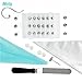 Milo 30 Piece Cake Decorating and Icing Nozzle Kit Includes 12.5 Inch Spatula, 24 Professional Frosting Tips, 2 Plastic Couplers, 12 Disposable Piping Bags, 1 Reusable Bag, Flower Nail, with e-Book