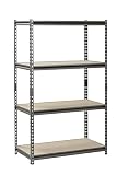 Muscle Rack UR361860PB4P-SV Silver Vein Steel Storage Rack, 4 Adjustable Shelves, 3200 lb. Capacity, 60" Height x 36" Width x 18" Depth