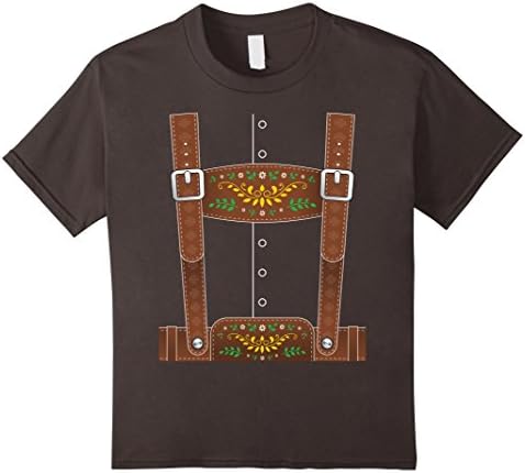 Kids Lederhosen Oktoberfest T-Shirt or Halloween Costume 10 Asphalt