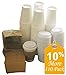 Sugarman Creations Paper Coffee Hot Cups with Lids and Sleeves, 12-Ounce White (110-Pieces)