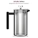 Finedine French Press Coffee Maker - (34-Oz) 18/8 Stainless Steel Double-Wall Insulated Retains Heat Longer - Triple-Screen Grounds Filter System, Sleek Matte Black, Extra Filter & Components Included