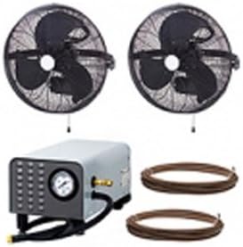 MEDIUM PRESSURE 300psi - 18" 2/4 Fan Wall Mount Mist Kits fully enclosed pump