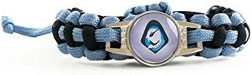 JARL Overwatch - Bracelet - Ana - braided bracelet (Handmade) - Man Woman - Blue and Black - Adjustable waist