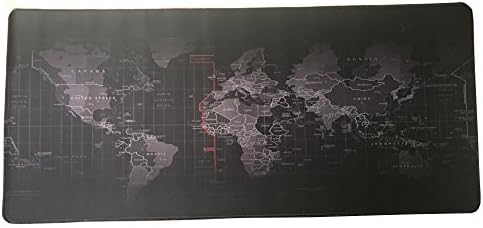 YBKJ Large Mouse Pat &amp; Computer Game Mouse Mat (35.4x15.7x0.1IN, Map) (World map)
