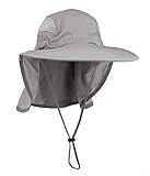 Lenikis Unisex Outdoor Activities UV Protecting Sun Hats with Neck Flap Black