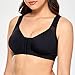 DELIMIRA Women's Full Coverage Front Closure Wire Free Back Support Posture Bra Black 40DD