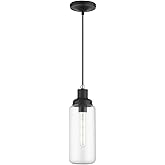 Livex Lighting, 40614-04, Oakhurst, Mini Pendant, Black with Brushed Nickel Accent