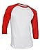 Men's Plain Raglan 3/4 Sleeve Athletic Baseball Jersey T-shirt
