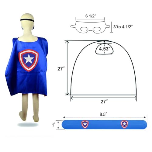 KARAZZO Superhero Capes Set and Wristbands Kids Costumes Halloween Christmas Cosplay Dress Up for Boys Girls