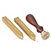 Outus 2 Piece Gold Antique Manuscript Sealing Wax Sticks with Wick and 1 Piece Seal Stamp
