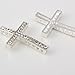RUBYCA 10pcs Cross Sideway Metal Connector Bead DIY Shamballa Bracelet White Silver Color White Clear Crystal Inlay