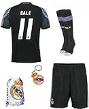 2016/2017 Real Madrid #11 bale Black Away Soccer Football Jersey Sportswear Team Polo Shirt & Short & Socks & Keychain