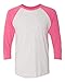Next Level Mens Tri-Blend 3/4-Sleeve Raglan Tee (6051) vt Pink/HTR wht l