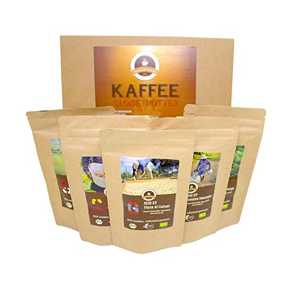 Kaffee - Bio-Box Ganze Bohne - 5 Mal 100g Raritäten Spitzenkaffee - Fünf Kaffeesorten Aus Biologischem Anbau