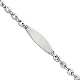 JewelryWeb 925 Sterling Silver Polished 5.0mm Nautical Ship Mariner Anchor Link ID Bracelet 7.5 Inch Identification Bracelet for Women