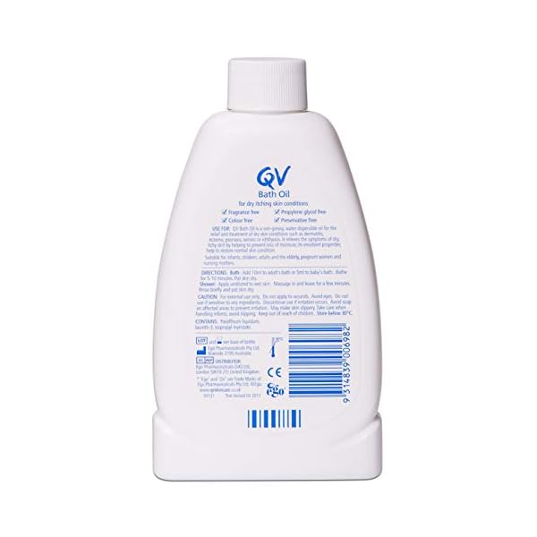 QV-Bath-Oil-to-manage-dry-skin-conditions QV Bath Oil 250ml, PH Balanced, Low Irritant Formulation, Suitable for Use With Eczema and Dry Skin Conditions