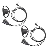 Lot 2 x Coodio D-Ring Earpiece Police Security Headset inline PTT Mic Microphone For 1 Pin Motorola Talkabout 2 Way Radio Walkie Talkie