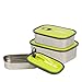 Bento Lunch Box Containers – Healthy Takeaway No More Leaks Airtight Vacuum Suction Lid BPA Free - Easy Clean in Dishwasher Strong Durable Stainless Steel - Set of 3