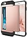 SAMONPOW Wallet Case for iPhone 7 Case with Card Holder Dual Layer Hybrid Shell Heavy Duty Protection Shockproof Anti Scratch Soft Rubber Cover Case for iPhone 7 4.7 inch Rose Gold