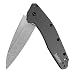 Kershaw Dividend Gray Folding Pocket Knife (1812GRY); 3" 420HC Steel Blade with Stonewash Finish, Anodized Aluminum Handle, SpeedSafe Assisted Opening with Flipper, Liner Lock, 4-Position Clip; 2.8 OZ primary