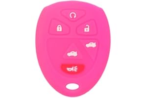 SEGADEN Silicone Cover Protector Case Holder Skin Jacket Compatible with CHEVROLET BUICK GMC CADILLAC SATURN 6 Button Remote Key Fob CV4608 Rose