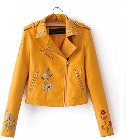 xiaohuihuihui New Pink Black Yellow Candy Color PU Leather Jacket Turn Down Collar Fashion Cool Outerwear Coat Tops Clothes