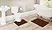LuxUrux Bathroom Rugs Sets 2 Piece: Quick Dry, Soft Plush Anti-Slip, Super Absorbent. Includes Rectangular (31x20 inches) & U-Shaped Toilet Mat (20x20 inches) | Brown