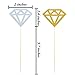 Aneco 60 Pack Glitter Diamond Cakes Toppers Cupcake Toppers Decor for Bridal Shower Decoration, Silver and Golden