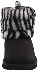 UGG T Fluff Mini Quilted Zebra Boot, Black