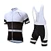 Coconut Ropamo CR Men's Cycling Jersey Set Road Bike Jersey Zipper Pocket Short Sleeves Cycling Kits Bib Shorts 3D Padded (White/Black, XL)
